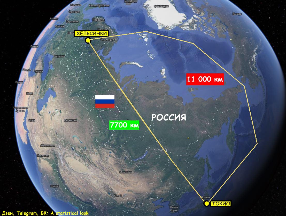 Зеленым — традиционный маршрут, красным — в обход